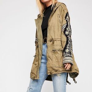 NWOT Free People Golden Quills Parka size M